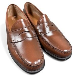 GH Bass Weejuns Logan Penny Loafers Light Brown Mens Size 11EE Leather Preppy